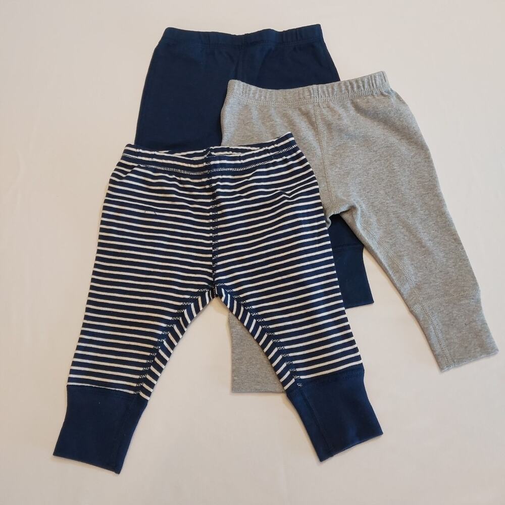 NWT Hanna Andersson Moon & Back Organic Cotton JOGGERS 3-Pack 60 3-6mos‎
